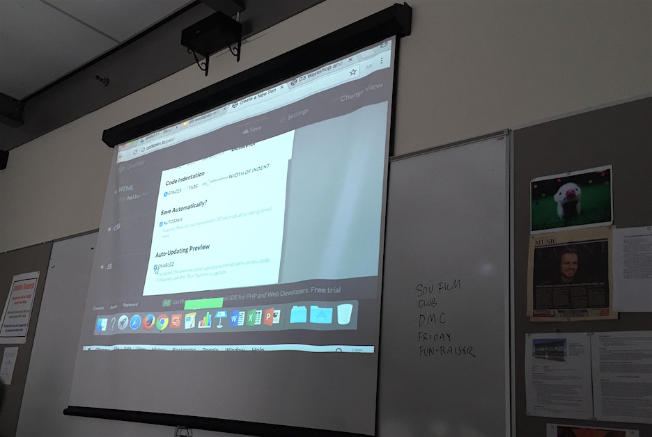 Codepen behavior settings.